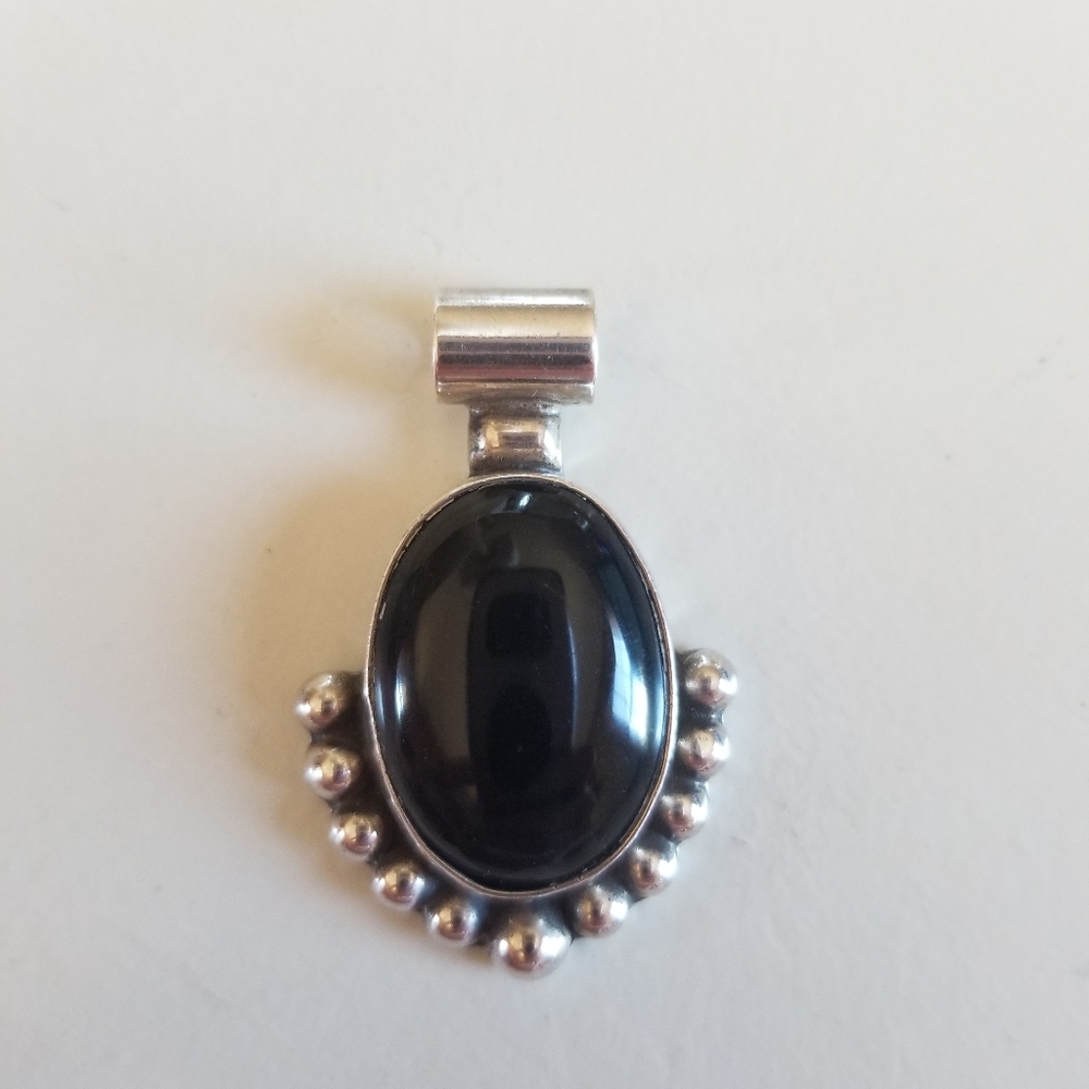 Sterling Silver and Black Onyx Pendant
